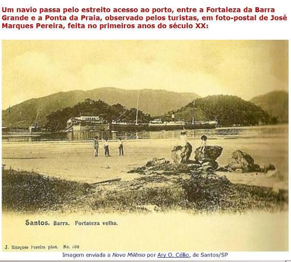 Nesta vista da Ponta da Praia, possivelmente no início da década de 1930, ela ainda é um lugar bucólico, apesar dos