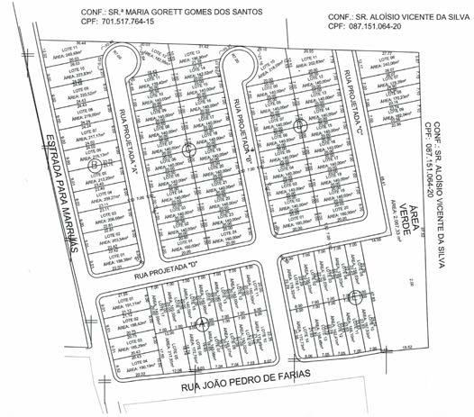 111 necessários para o registro de um LOTEAMENTO denominado MARIA DE BARBOSA FARIAS, sendo localizado á Rua Quinze de Novembro, nº 108, Centro, nesta cidade,, área de arruamento: 4.