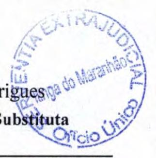 Selo n 000019094447. Protocolo 0 :3564 Livro 1 - B, em 30/08/2018. AV-5-97 Data: 04/09/2018 ltinga do Maranhão-MA, aos 04 de setembro de 2018.