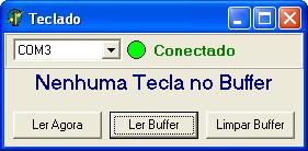 Figura 11: Tentativa de leitura de teclas do buffer quando esse está vazio. A última coisa que falta para ser implementada é a funcionalidade do botão Limpar Buffer.