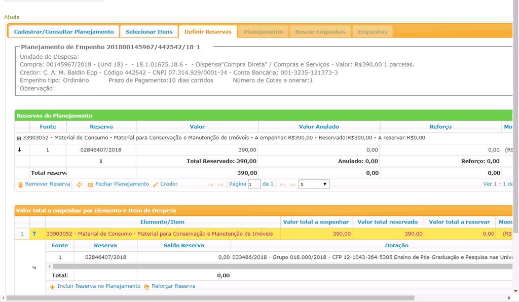 Antes de Gerar os Empenhos, será possível Reabrir o