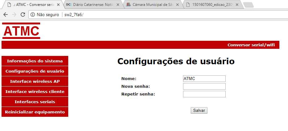 Onde: Numero de canais seriais Indica o número de portas RS232/RS485 disponíveis no equipamento; Versão do firmware Versão atual do software interno do SW2; Versão do SDK Versão do software da pilha