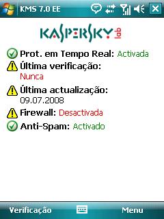 Kaspersky Mobile Security para Microsoft Windows Mobile 41 Nota!