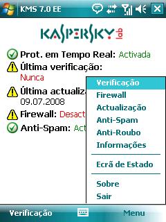 42 Kaspersky Mobile Security 7.0 Enterprise Edition Ao utilizar a secção Firewall, pode monitorizar as actividades de rede e proteger o dispositivo ao nível da rede (ver secção 3.7 na página 59).