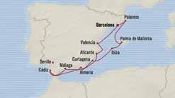 Cartagena - Ibiza - Palma de Maiorca -Palamós - Barcelona Internet e pacote de