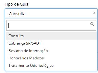 Os lotes de pagamento encontram-se divididos por consulta, cobrança SP/SADT, resumo de internação e honorários médicos. Lote de Pagamento.