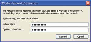 Se a rede utilizar a segurança sem fios Wi-Fi Protected Access (WPA/WPA2), introduza a frase-passe nos campos Network key (Chave de rede) e Confirm network key (Confirmar chave de rede).