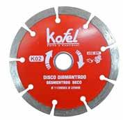 DISCOS DE CORTE DIAMANTADOS LISO REFRIGERADO - K01 SEGMENTADO SECO - K02