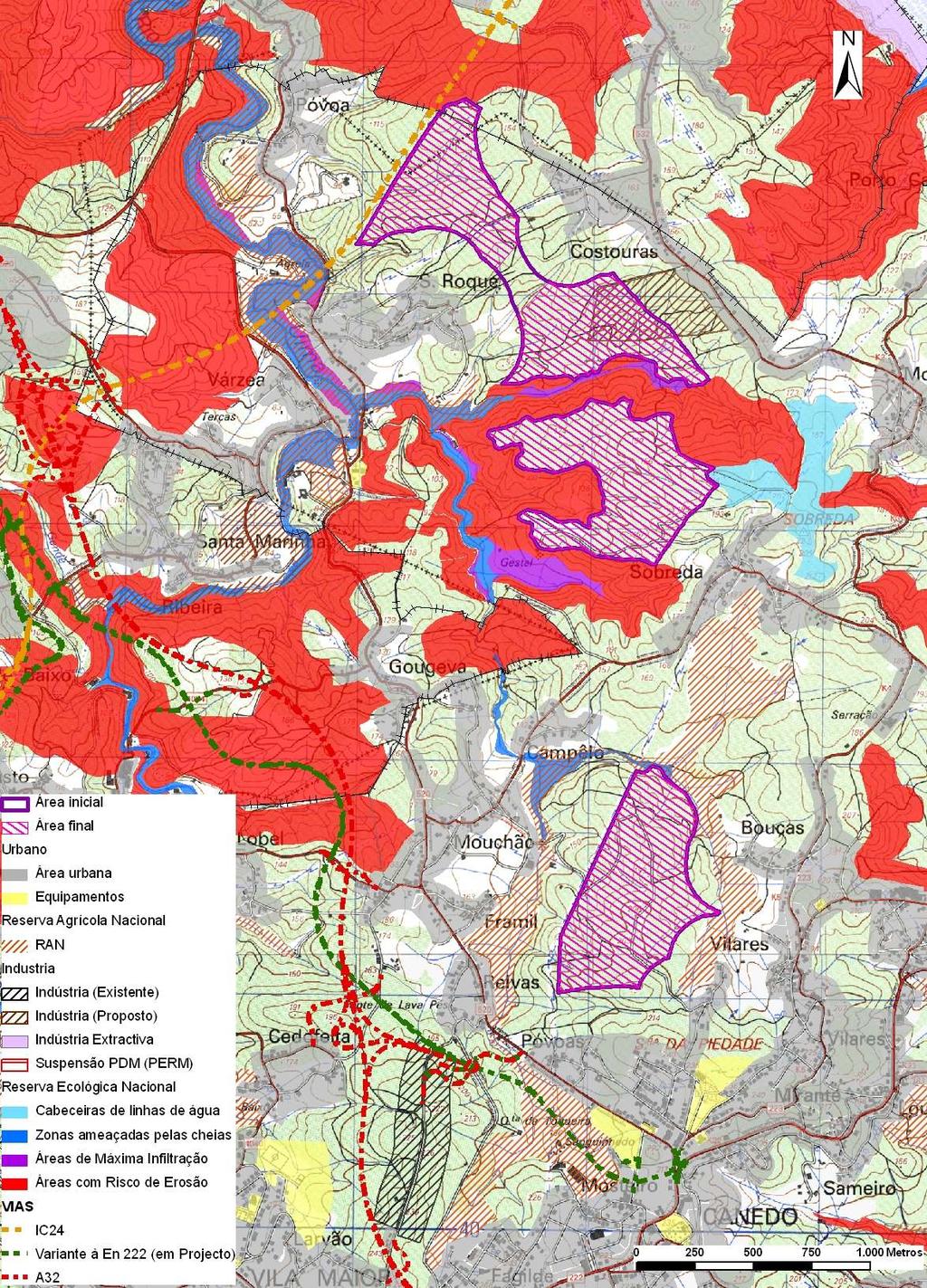 Características dos Locais Costouras - Canedo Costouras - Canedo 49,7 ha Sobreda -