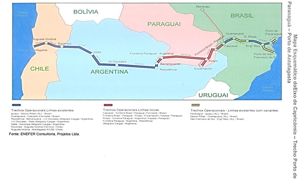 de trilhos (460 km) que representa pouco mais de 11% da distância total da ferrovia. A bitola de toda malha seria métrica. II.