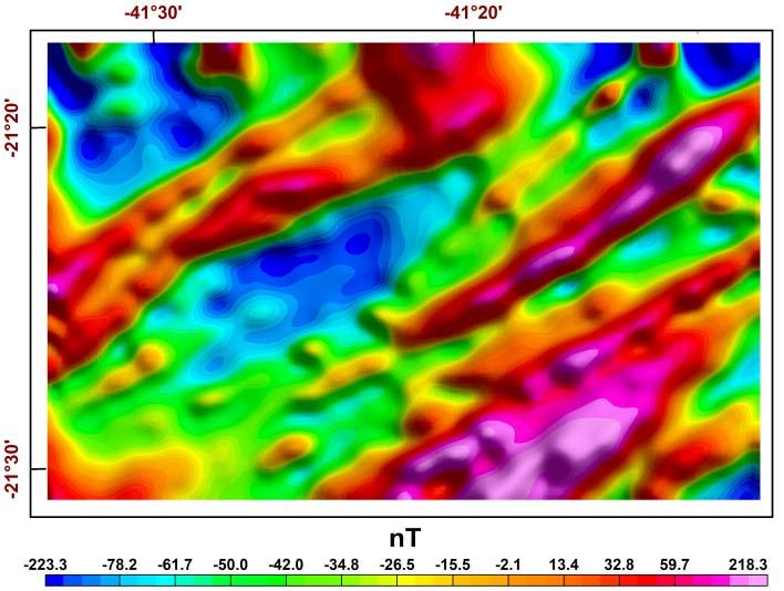 Figura 2 Mapa de anomalias magnéticas residuais.