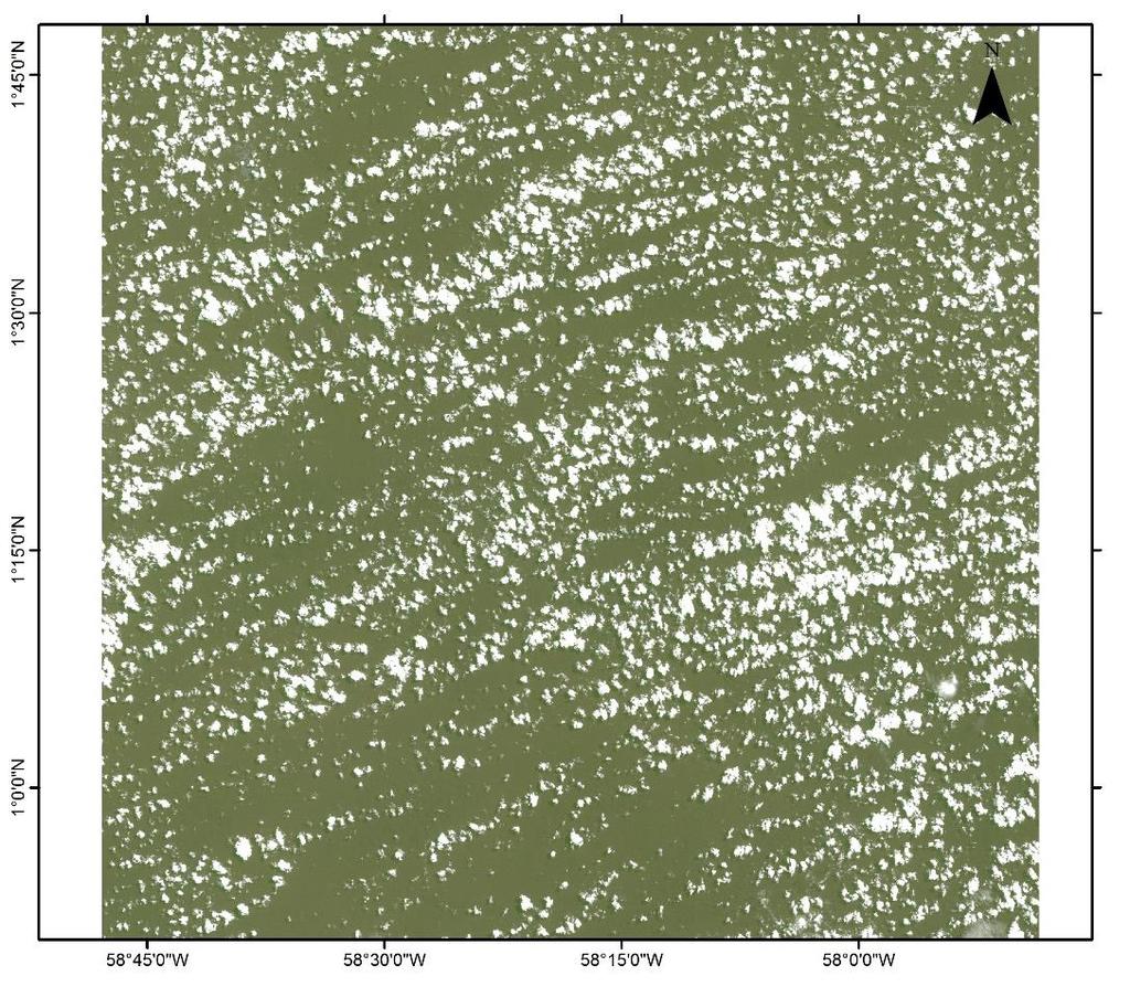 52 Figura 28 - Cena do Sentinel-2 R2G3B4 com data de aquisição: 16/08/2017/ Órbita-Ponto 21NUB Fonte: Autora, 2018 Apesar de que, a cena escolhida foi com a menor porcentagem de nebulosidade