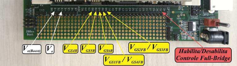 3, os pinos,,, 3, 4 e 5 foram habiliados como pinos de saída digial e foram configurados pelo algorimo de conrole para fornecerem os sinais de pulsos enviados para os inerrupores S4, S, S5, S, S6 e