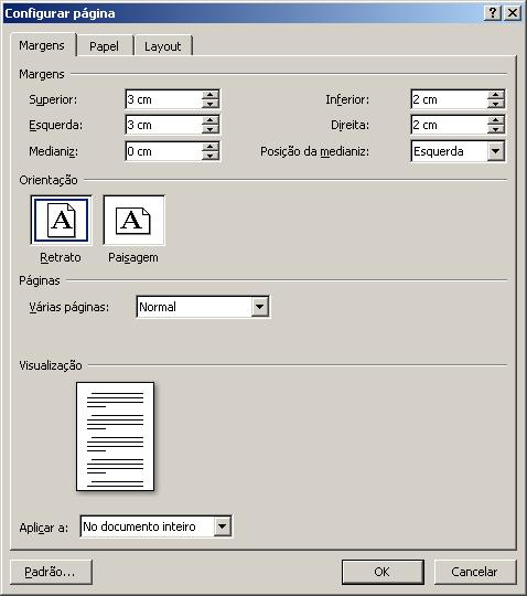 1º Passo: Para configurar a margem do trabalho acadêmico é necessário clicar em Layout da página > margens > margens personalizadas,