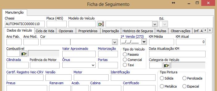 O botão <Consultar Ficha> exibirá a tela de consulta da ficha de seguimento. Já o botão <Alterar Ficha>, apresentará a tela de manutenção de ficha de seguimento.