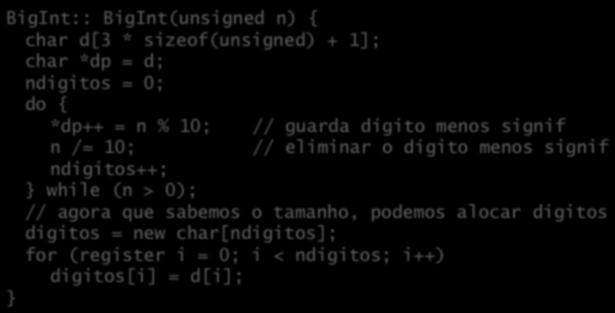 Assim como em Java, new chama o construtor da classe, inicializando o objeto; Diferente de Java, () não é obrigatório; Diferente dos construtores de instâncias diretas vistos anteriormente, o