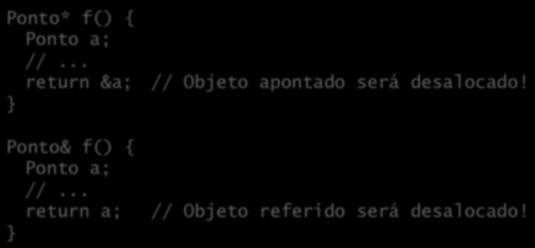 digitos; while (i--) *p++ = *q++; void BigInt::operator=(BigInt& n) { if (this == &n) return; // Para o caso x = x; delete digitos; // Porque this já existe! unsigned i = n.