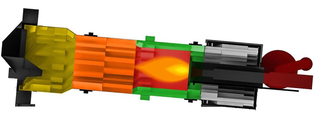 Secador contrafluxo O sistema de secagem da usina MAGNUM MAX foi projetado para proporcionar excelência na secagem de todos os tipos de agregados, garantindo ao mesmo tempo a inter-relação entre os