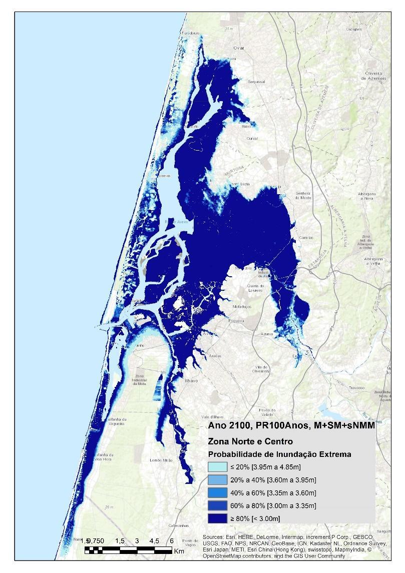 Cenários de inundação Costeira 2050 2100 Cenários de Inundação Extrema: AVEIRO Rocha C.