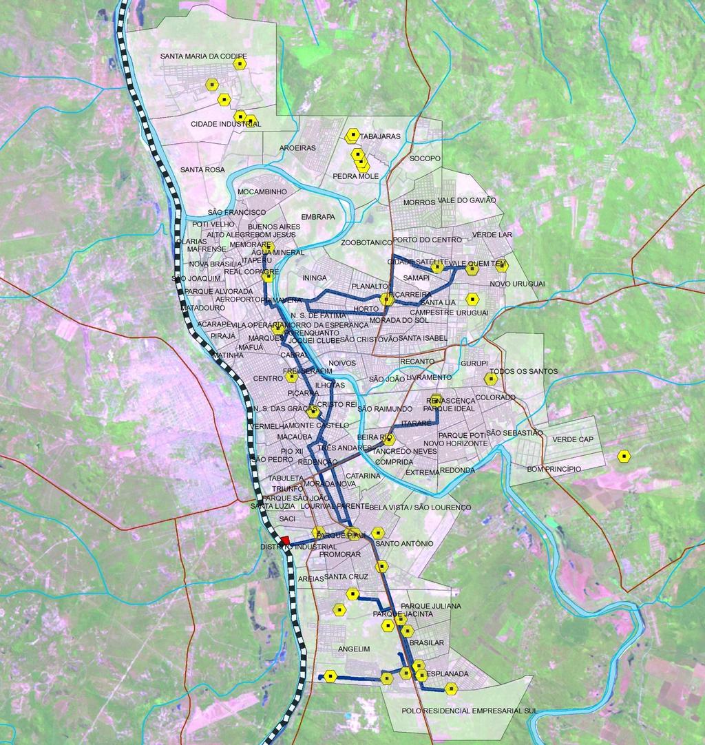 O Sistema de abastecimento de água Área Urbana 0 0,75 1,5 3 4,5 6 Km Limite do Município Limite do Município Hidrografia Hidrografia