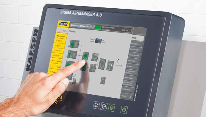 Para uma otimização adicional SIGMA AIR MANAGER 4.0 O comando interno do compressor/blower SIGMA CONTROL 2 e o abrangente comando SIGMA AIR MANAGER 4.