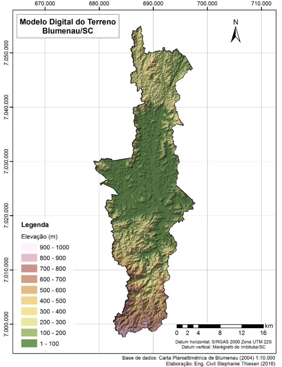 88 Mapa 3 Modelo Digital do Terreno Blumenau/SC.