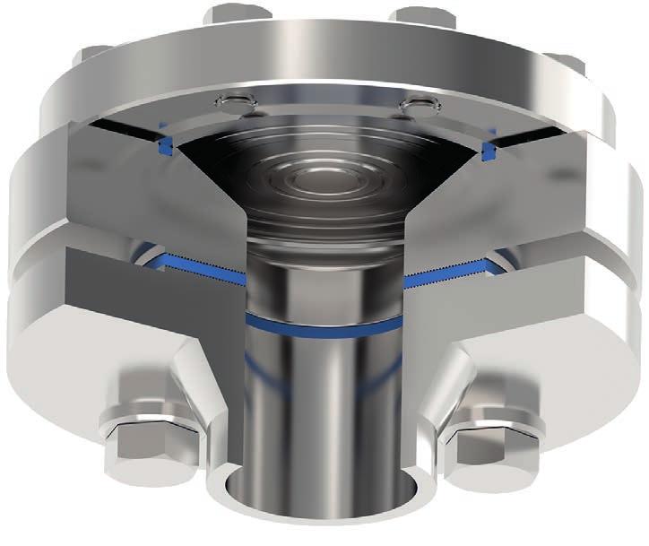 Selos diafragma Selo diafragma com conexão flangeada Com diafragma interno, construção rosqueada Modelo 990.41, grande volume Folha de dados WIKA DS 99.