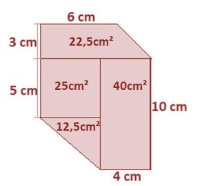 (B) a área do trapézio é igual a área do quadrado (C) a área total da figura é 90 cm². (D) a área do trapézio é metade da área do retângulo.