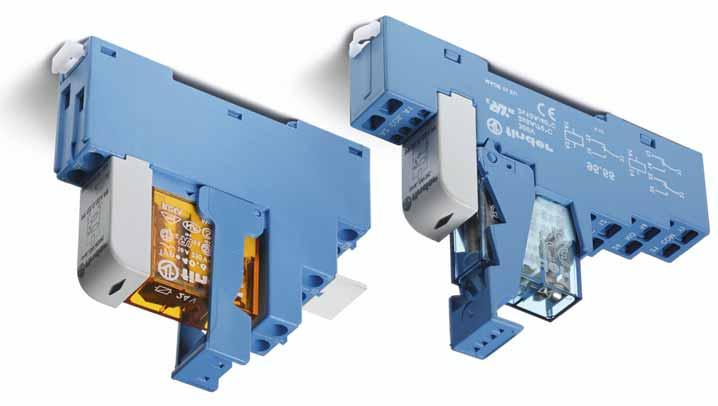 Série 48 - Relé modular de interface 8-10 - 16 A SÉRIE 48 Características 48.61/81 48.62/82 1 e 2 contatos - relé modular de interface, largura 15.8 mm. Relé modular de interface para sistemas PLC 48.