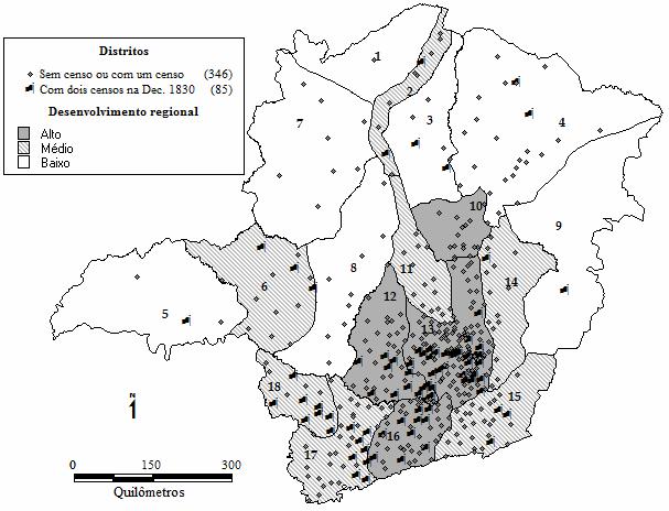 Mapa 2 Distritos de paz Minas Gerais Década de 1830 25 4.