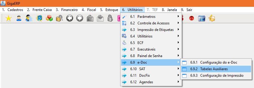 Agora vamos cadastrar algumas informações importantes. Abra a tela Tabelas Auxiliares. Selecione o município Ribeirão Preto e a tabela Situação Tributária.