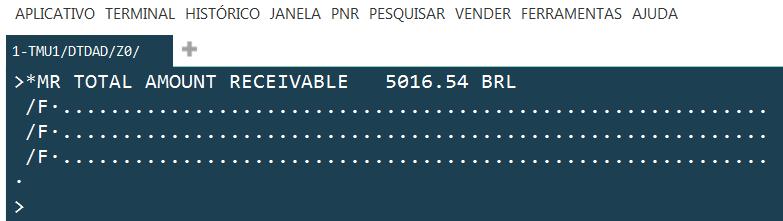 Entrada = TMU1/DTDAD/Z0/FMR Nota: Temos que inserir a entrada acima para emitir um passageiro de cada vez: Preencher a máscara com as informações do parcelamento do primeiro passageiro: Tarifa sem o