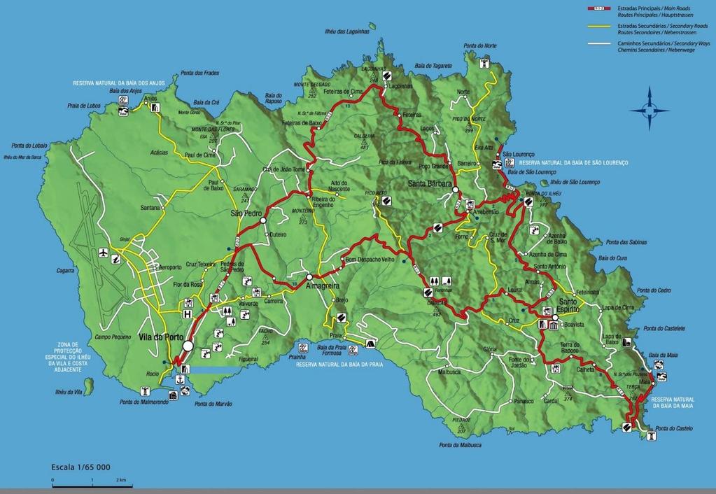 Figura 2. Mapa turístico da ilha de Santa Maria (mapa extraído de http://www.visitazores.com).