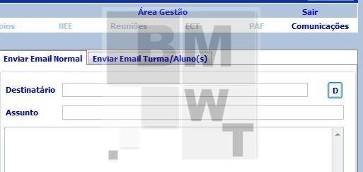 1.1.1. Se soubermos o endereço de e-mail do(s) destinatário(s) podemos escrevê-lo diretamente no local respetivo, sem necessidade de o pesquisarmos na lista de docentes. 1.1.2.