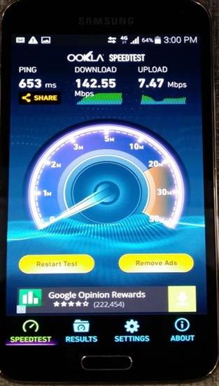 MELHOR EXPERIÊNCIA PARA O USUÁRIO 4 G REAL VELOCIDADE 4G LTE SPEEDS 142.