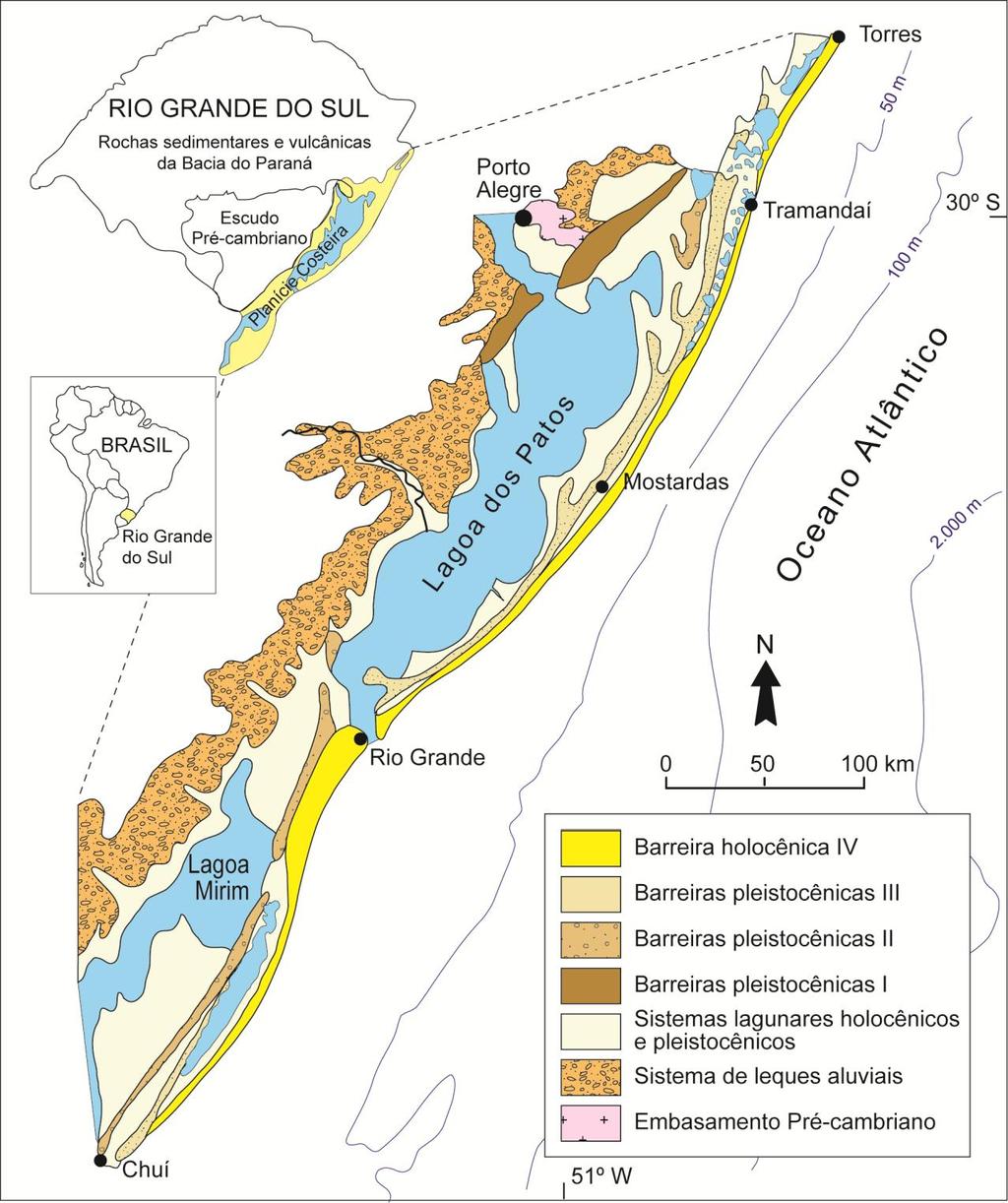 Figura 1 Localização e caracterização geomorfológica e geológica da
