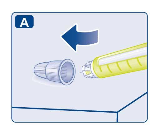 O marcador de doses mostra o número exato de unidades. Não conte os cliques da caneta. Pressione o botão injetor até o marcador de doses regressar a 0 após a injeção.