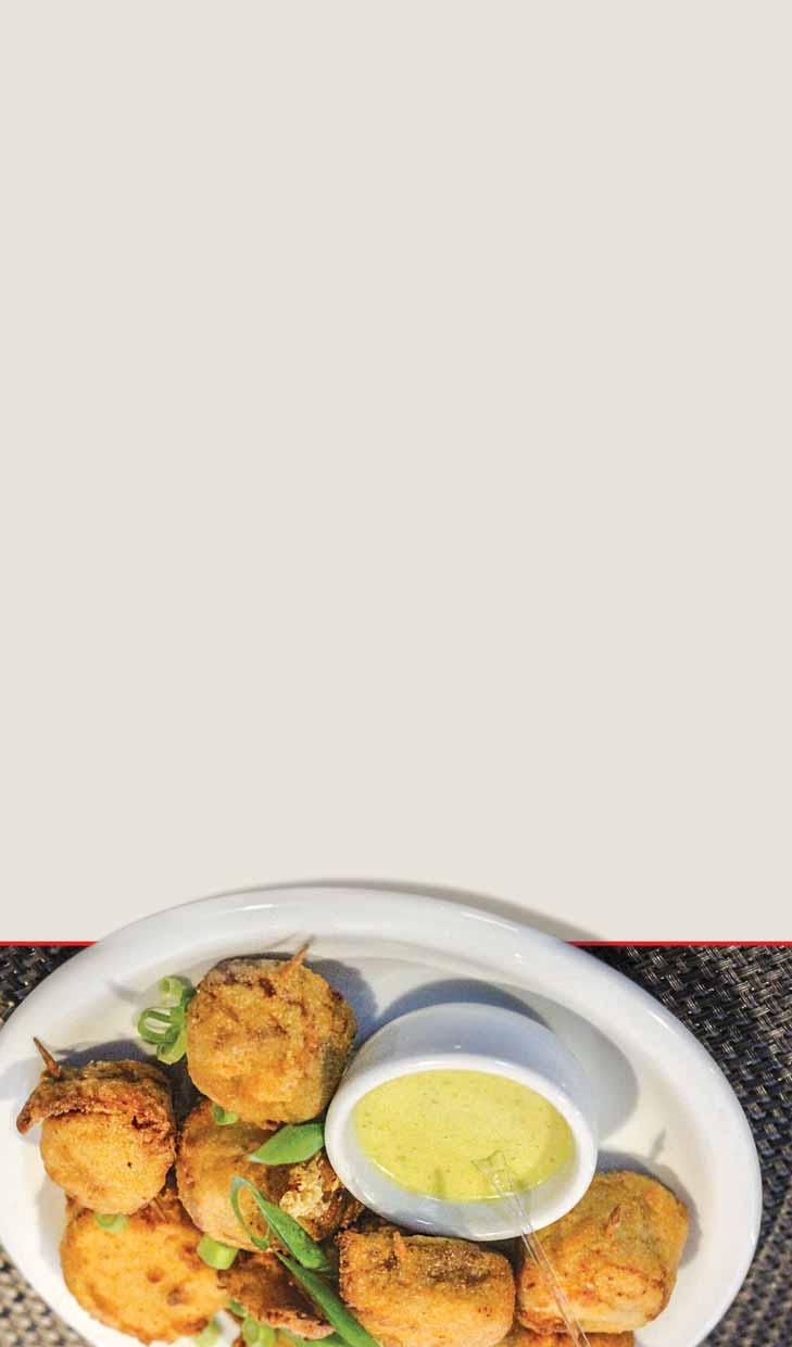 PEIXES Iscas de tilápia Tilápia com provolone Anéis de lula Manjuba Salmão empanado Costelinha de tambaqui Uritinga em cubos Dourada em cubos (Produto sazonal) Combos de peixe