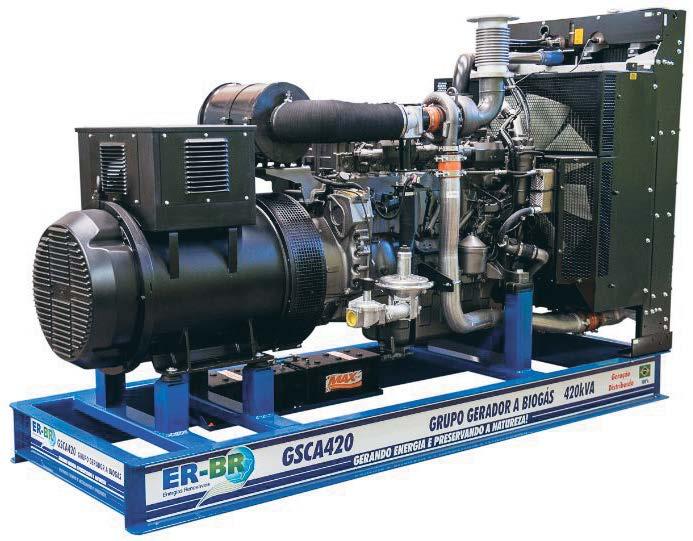 2 apresentam grupos geradores a biogás (motor ciclo Otto de combustão interna a biogás e gerador) de 120 kva e 420 kva,