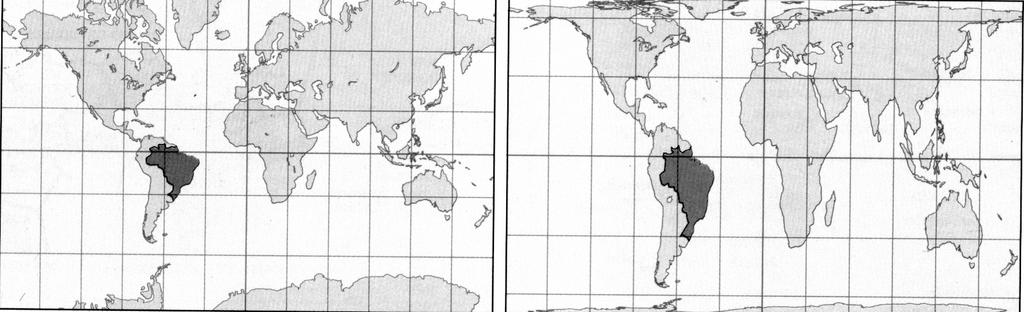 PASES 2 a ETAPA TRIÊNIO 2004-2006 1 o DIA GAB. 1 25 44. Observe os mapas abaixo: A B Fonte: FERREIRA, Graça Maria Lemos. Atlas Geográfico: Espaço Mundial. São Paulo: Moderna, 2003. p. 6.