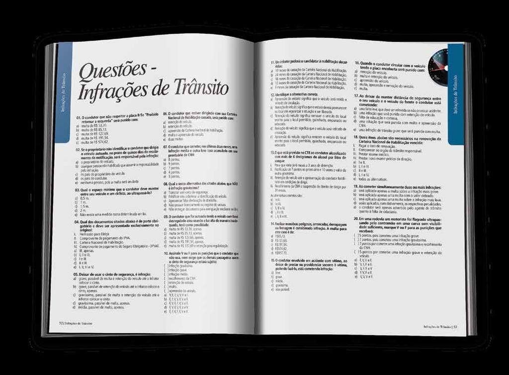 Para complementar esta avaliação você pode usar outros materiais da Tecnodata com questões específicas sobre Infrações de Trânsito.