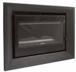 Two-speed switch and thermostat. Made entirely of cast-iron and finished in anthracite grey heat resistant paint resistant to 650ºC. Cast iron door with vitro ceramic glass resistant to 750ºC.