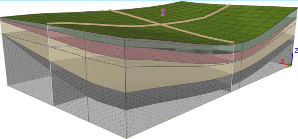 A Figura 10 mostra um Perfil Geológico obtido do modelo tridimensional.