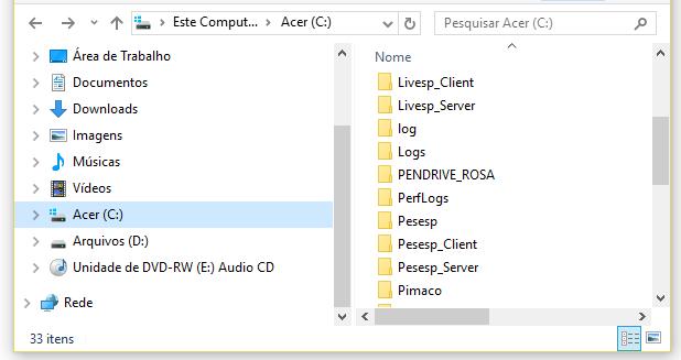 9) Preparando a execução do sistema em ambiente de rede (Opcional) É possível a instalação do sistema LIVESP em ambiente de Rede Windows.