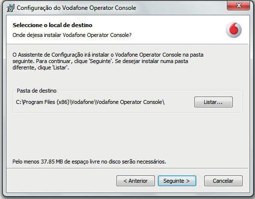 Attendant Console Instalação da Aplicação Instalação do Software 6 Passo 3 Passo 4 De seguida é