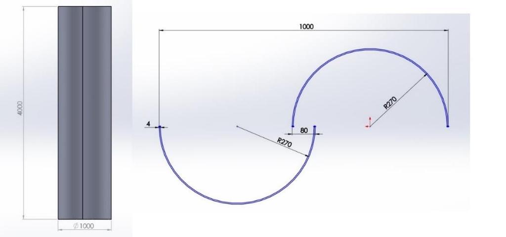 442 a) b) Figura 1. Rotor proposto (unidade em mm): a) Vista frontal; b) Vista superior.