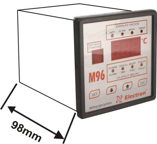 DIMENSÕES 98mm 98mm FRONTAL LATERAL RASGO NO