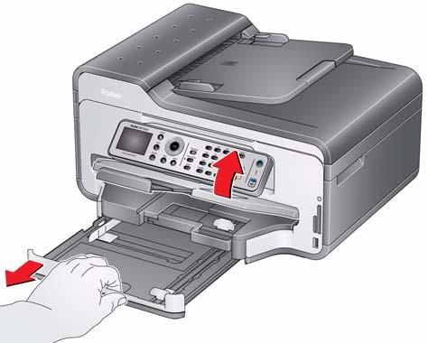 Impressora Multifuncional KODAK ESP série 9200 7. Empurre a bandeja de papel fotográfico até que ela trave no lugar e abaixe a bandeja de saída.