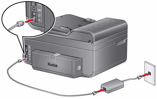 Impressora Multifuncional KODAK ESP série 9200 DSL (Digital Subscriber Line) serviço de telefone que utiliza os fios da rede de telefone local para transmitir dados digitais através de cabos.