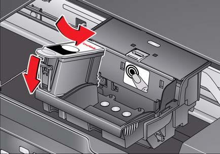Impressora Multifuncional KODAK ESP série 9200 10. Insira o cartucho de tinta preta no cabeçote de impressão.